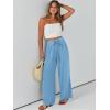 imageCaracilia Women Wide Leg Palazzo Pants Summer High Waist Flowy Casual Trousers Loose Lounge Beach Travel Vacation ClothesBright Blue