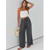 imageCaracilia Women Wide Leg Palazzo Pants Summer High Waist Flowy Casual Trousers Loose Lounge Beach Travel Vacation ClothesDark Gray