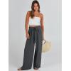 imageCaracilia Women Wide Leg Palazzo Pants Summer High Waist Flowy Casual Trousers Loose Lounge Beach Travel Vacation ClothesDark Gray
