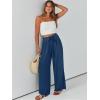 imageCaracilia Women Wide Leg Palazzo Pants Summer High Waist Flowy Casual Trousers Loose Lounge Beach Travel Vacation ClothesDeep Blue