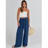 imageCaracilia Women Wide Leg Palazzo Pants Summer High Waist Flowy Casual Trousers Loose Lounge Beach Travel Vacation ClothesDeep Blue