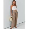 imageCaracilia Women Wide Leg Palazzo Pants Summer High Waist Flowy Casual Trousers Loose Lounge Beach Travel Vacation ClothesYellow Khaki