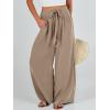 imageCaracilia Women Wide Leg Palazzo Pants Summer High Waist Flowy Casual Trousers Loose Lounge Beach Travel Vacation ClothesYellow Khaki
