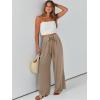imageCaracilia Women Wide Leg Palazzo Pants Summer High Waist Flowy Casual Trousers Loose Lounge Beach Travel Vacation ClothesYellow Khaki