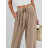 imageCaracilia Women Wide Leg Palazzo Pants Summer High Waist Flowy Casual Trousers Loose Lounge Beach Travel Vacation ClothesYellow Khaki