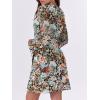 imageCaracilia Womens Sexy Mesh Ruched Mini Dresses Long Sleeve Square Neck Tie Fall Club Party Cocktail Short Dress 2025 FashionMulti Floral