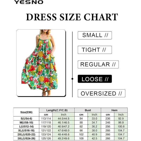 YESNO Maxi Dress for Women with Pockets Boho Summer Dress with Wide Adjustable Buttoned Strap E96E96 as Picture148