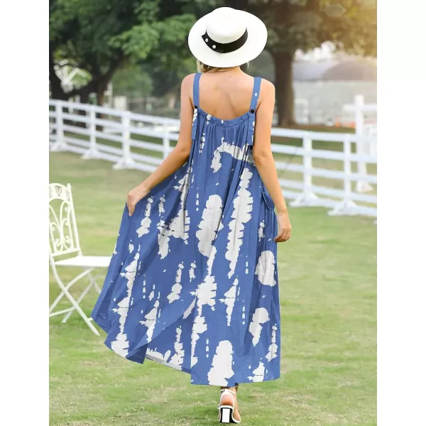 YESNO Maxi Dress for Women with Pockets Boho Summer Dress with Wide Adjustable Buttoned Strap E96E96 as Picture150