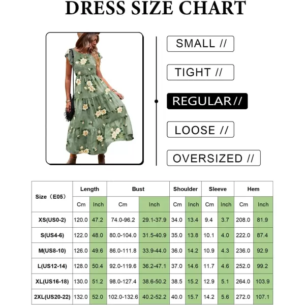 YESNO Women Summer Dresses Ruffle Cap Sleeve Casual Dress Boho Smocked Bodice Maxi Dress with Pockets E05Dark Cyan