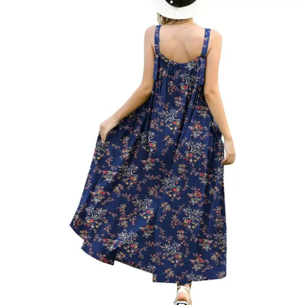 YESNO Maxi Dress for Women with Pockets Boho Summer Dress with Wide Adjustable Buttoned Strap E96E96 as Picture30