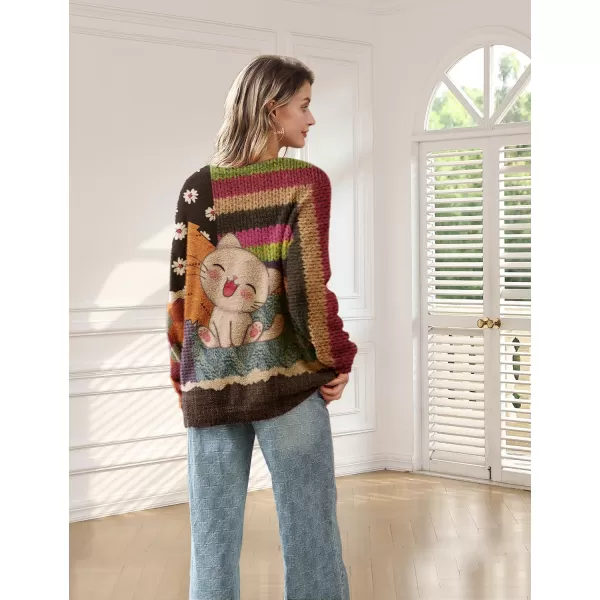 YESNO Cardigan Sweaters for Women Open Front Sweater Graphic V Neck Knit Tops with Pockets S01TYP3Y S01 Cr103 Cardigan V Neck