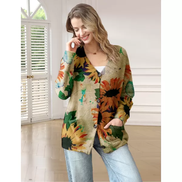 YESNO Cardigan Sweaters for Women Open Front Sweater Graphic V Neck Knit Tops with Pockets S01TYP3Y S01 Cr115 Cardigan V Neck