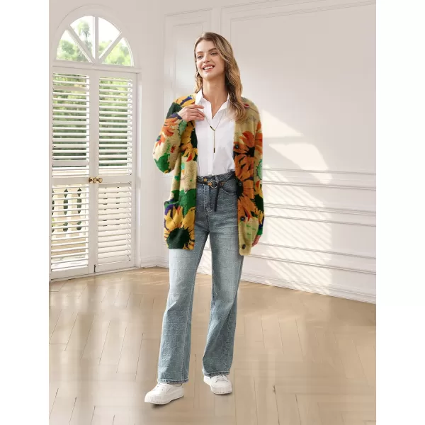 YESNO Cardigan Sweaters for Women Open Front Sweater Graphic V Neck Knit Tops with Pockets S01TYP3Y S01 Cr115 Cardigan V Neck