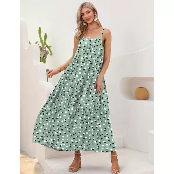 YESNO Summer Dresses for Women Casual Loose Bohemian Floral Dress with Pockets Spaghetti Strap Maxi Dress E75B  Floral 394