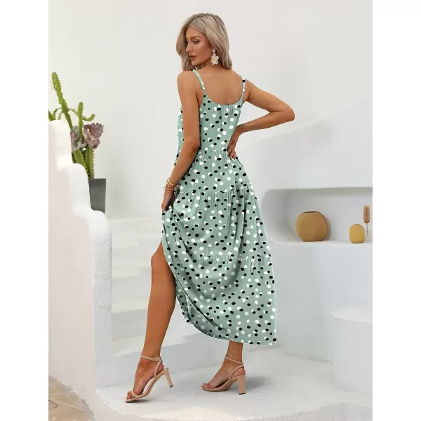 YESNO Summer Dresses for Women Casual Loose Bohemian Floral Dress with Pockets Spaghetti Strap Maxi Dress E75B  Floral 394