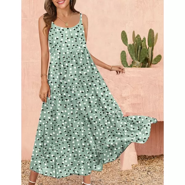 YESNO Summer Dresses for Women Casual Loose Bohemian Floral Dress with Pockets Spaghetti Strap Maxi Dress E75B  Floral 394