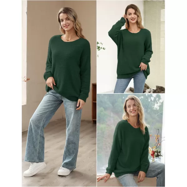 YESNO Women Sweater Graphic Oversized Pullover Sweaters Casual Loose Long Sleeve Knit Tops S01Green