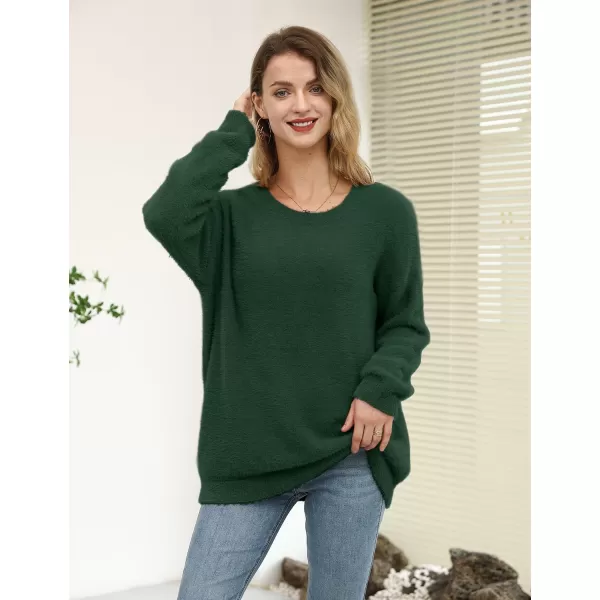 YESNO Women Sweater Graphic Oversized Pullover Sweaters Casual Loose Long Sleeve Knit Tops S01Green