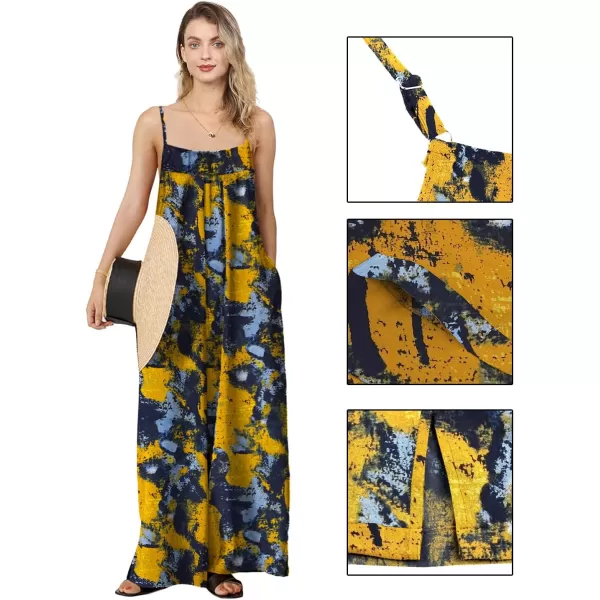 YESNO Womens 2023 Summer Casual Jumpsuits Wide Leg Overalls Floral Print Baggy Rompers with Pocket PZZCRFloral 08