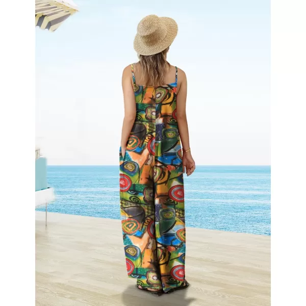 YESNO Womens 2023 Summer Casual Jumpsuits Wide Leg Overalls Floral Print Baggy Rompers with Pocket PZZCRFloral 354