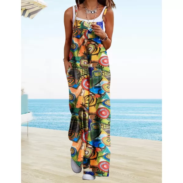 YESNO Womens 2023 Summer Casual Jumpsuits Wide Leg Overalls Floral Print Baggy Rompers with Pocket PZZCRFloral 354