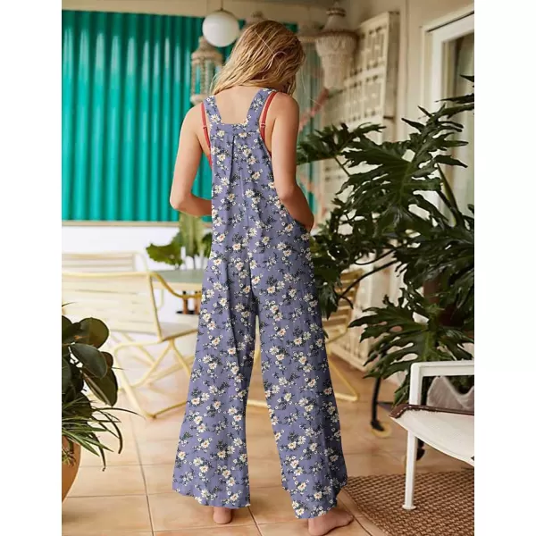 YESNO Womens Overalls Casual Loose Bib Pants Adjustable Straps Wide Leg Jumpsuits with Pockets PQ2As Picture08