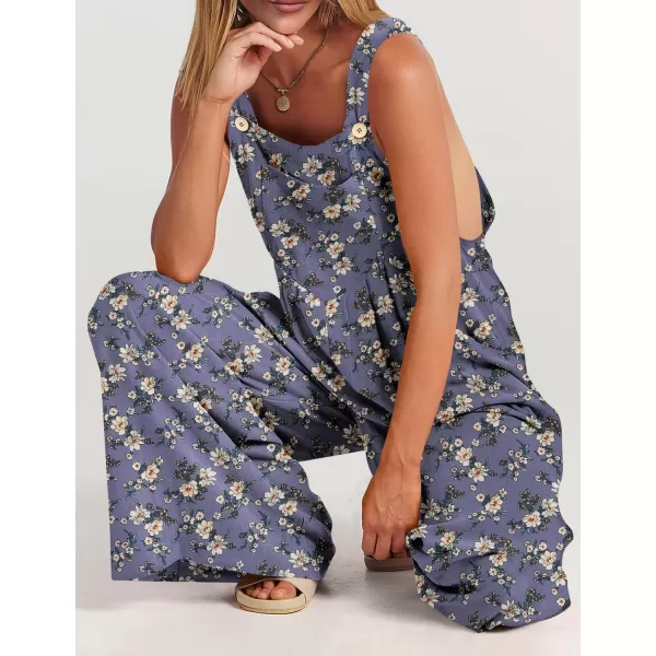 YESNO Womens Overalls Casual Loose Bib Pants Adjustable Straps Wide Leg Jumpsuits with Pockets PQ2As Picture08