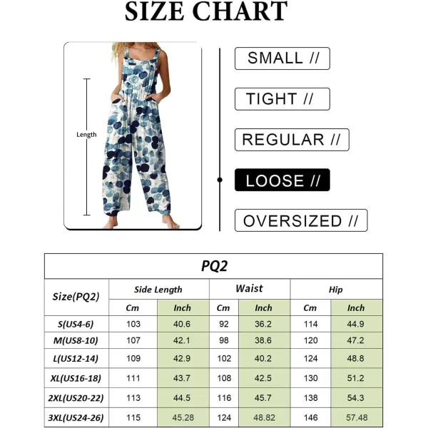 YESNO Womens Overalls Casual Loose Bib Pants Adjustable Straps Wide Leg Jumpsuits with Pockets PQ2Blue