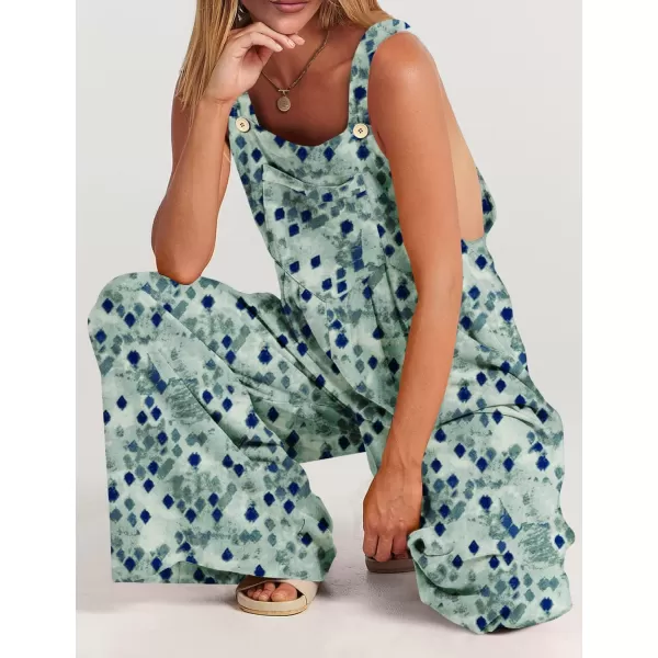 YESNO Womens Overalls Casual Loose Bib Pants Adjustable Straps Wide Leg Jumpsuits with Pockets PQ2Floral 397