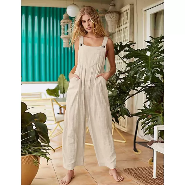 YESNO Womens Overalls Casual Loose Bib Pants Adjustable Straps Wide Leg Jumpsuits with Pockets PQ2Hemp