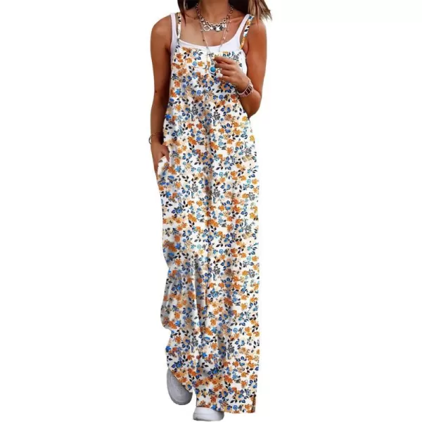 YESNO Womens 2023 Summer Casual Jumpsuits Wide Leg Overalls Floral Print Baggy Rompers with Pocket PZZCRFloral 377