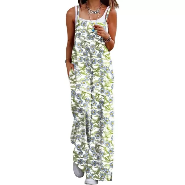 YESNO Womens 2023 Summer Casual Jumpsuits Wide Leg Overalls Floral Print Baggy Rompers with Pocket PZZCRFloral 390