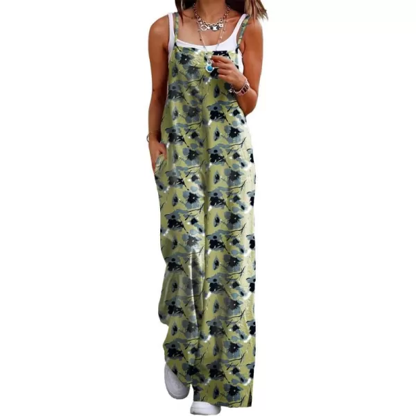 YESNO Womens 2023 Summer Casual Jumpsuits Wide Leg Overalls Floral Print Baggy Rompers with Pocket PZZCRFloral 398