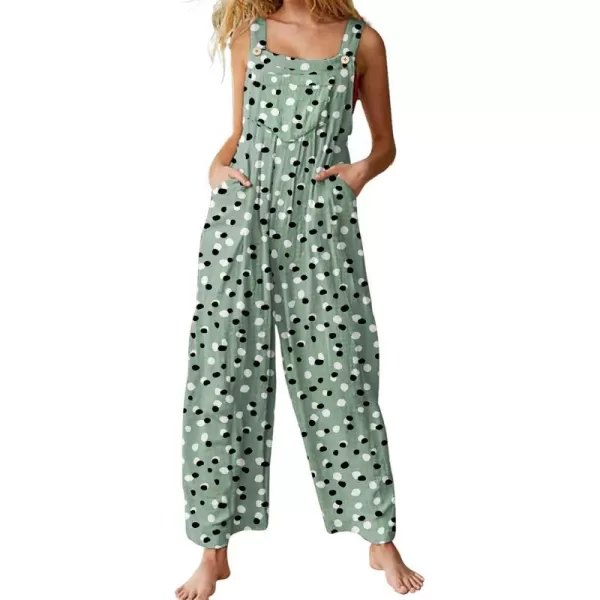 YESNO Womens Overalls Casual Loose Bib Pants Adjustable Straps Wide Leg Jumpsuits with Pockets PQ2Floral 394