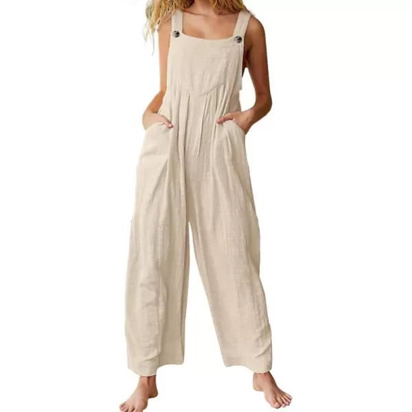 YESNO Womens Overalls Casual Loose Bib Pants Adjustable Straps Wide Leg Jumpsuits with Pockets PQ2Hemp