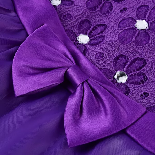 JerrisApparel Flower Girls Party Dress Ruffle Tutu Sleeveless Princess Dress Ball GownDark Purple