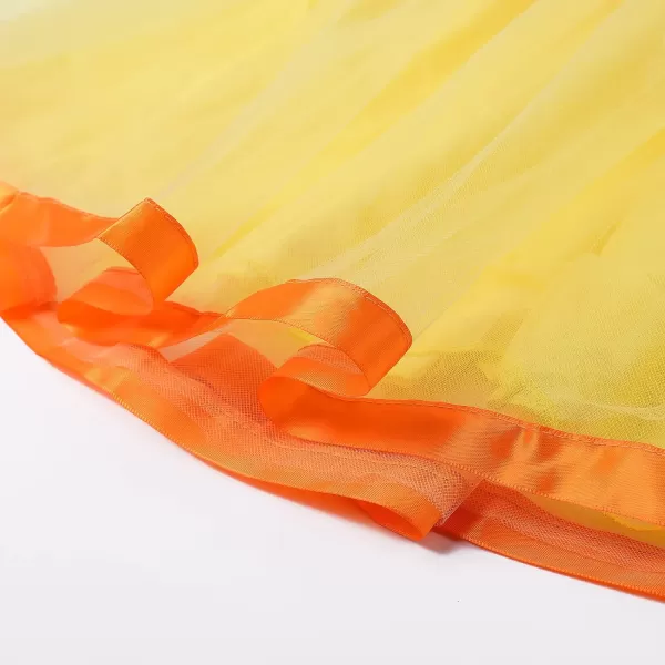 JerrisApparel Girls Princess Costume Fancy Tulle Dress Halloween Cosplay Party With AccessoriesYellow With Accessories