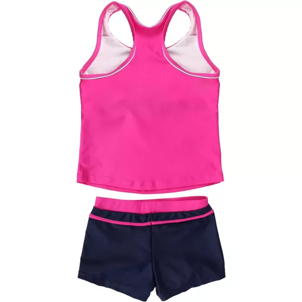 JerrisApparel Little Girls Summer Two Piece Boyshort Tankini Kids SwimsuitRose