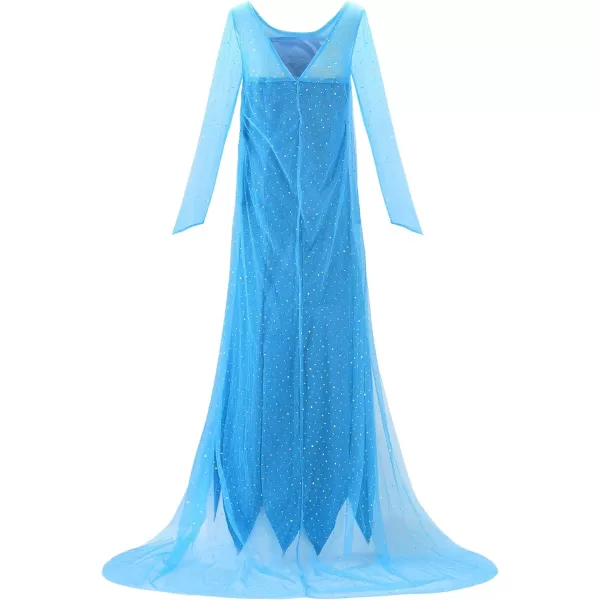 JerrisApparel Women Princess Snow Costume Adults Cosplay Party Dress Ball Gown Role PlayBlue