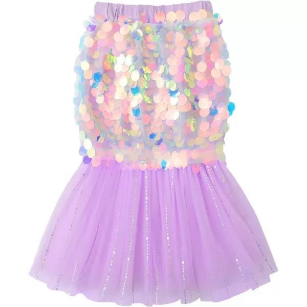 JerrisApparel Girls Mermaid Tail Skirt Sequins Birthday Wedding Party Dress Pageant GownPurple