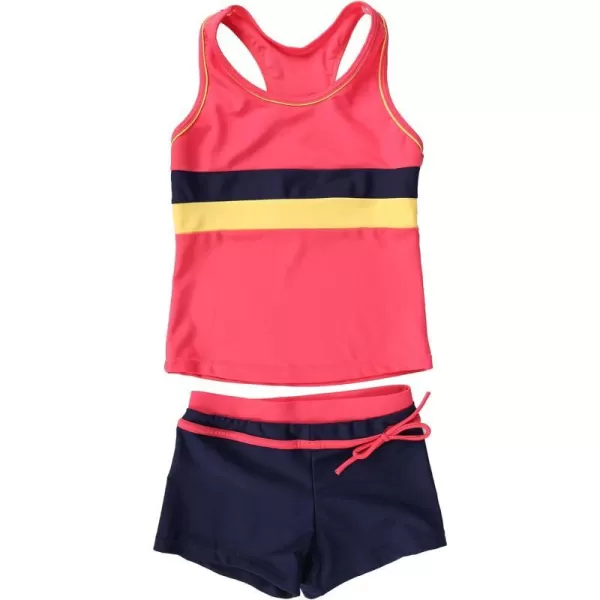 JerrisApparel Little Girls Summer Two Piece Boyshort Tankini Kids SwimsuitWatermelon Red