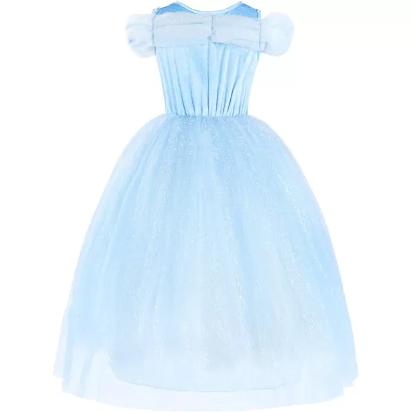 JerrisApparel Flower Girls Dress Princess Costume Butterfly GirlSky Blue With Accessories