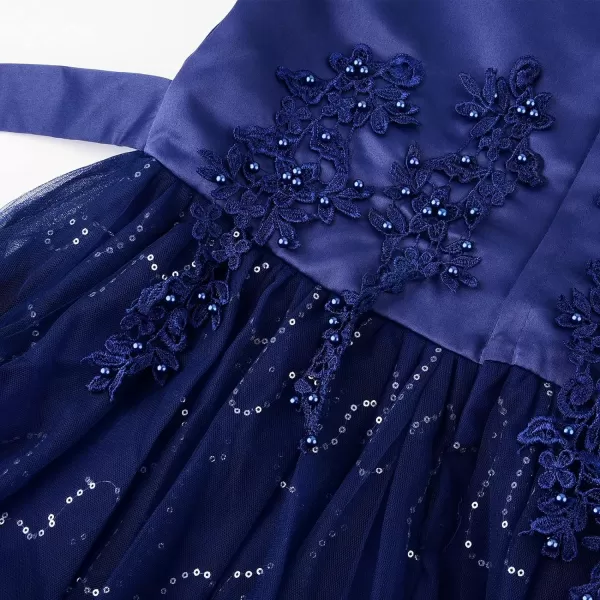 JerrisApparel Girl Princess Tulle Dress Bridesmaid Pageant Gown Birthday Party Wedding DressNavy Blue