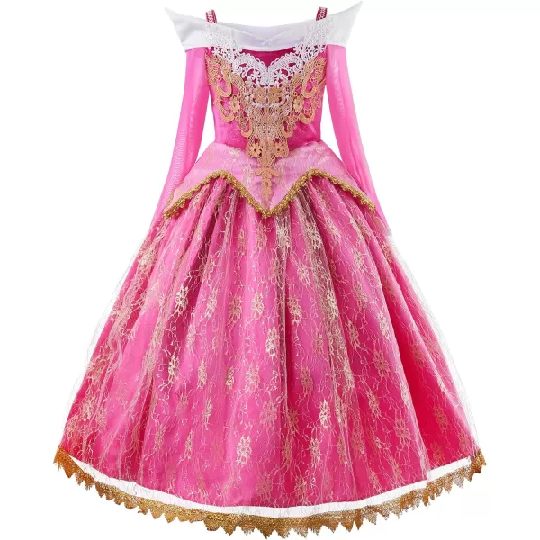 JerrisApparel Girls Pink Princess Costume Halloween Cosplay Party Dress upPink With Accessories