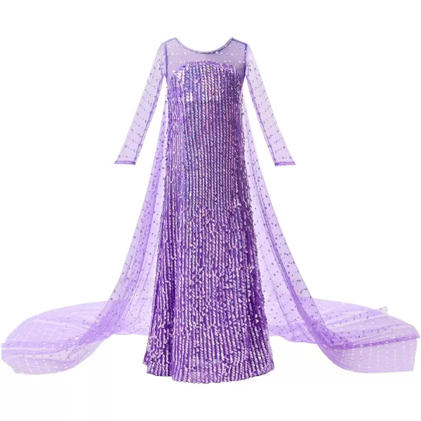 JerrisApparel Girls Princess Costume Birthday Party Christmas Fancy Dress upPurple With Accessories