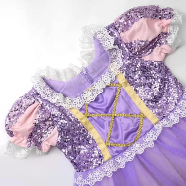 JerrisApparel Girls Princess Costume Birthday Party Cosplay Purple Dress with AccessoriesPurple 2 With Accessories