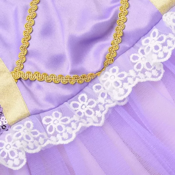 JerrisApparel Girls Princess Costume Birthday Party Cosplay Purple Dress with AccessoriesPurple 2 With Accessories