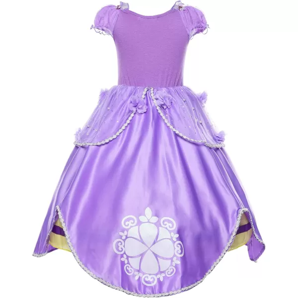 JerrisApparel Girls Princess Costume Floor Length Birthday Party Dress upPurple With Accessories