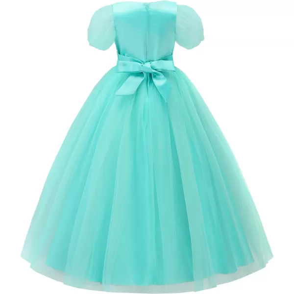 JerrisApparel Girls Princess Puffy Tulle Dress Wedding Pageant Party Prom Formal Ball GownBlue