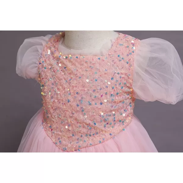 JerrisApparel Girls Princess Puffy Tulle Dress Wedding Pageant Party Prom Formal Ball GownPink